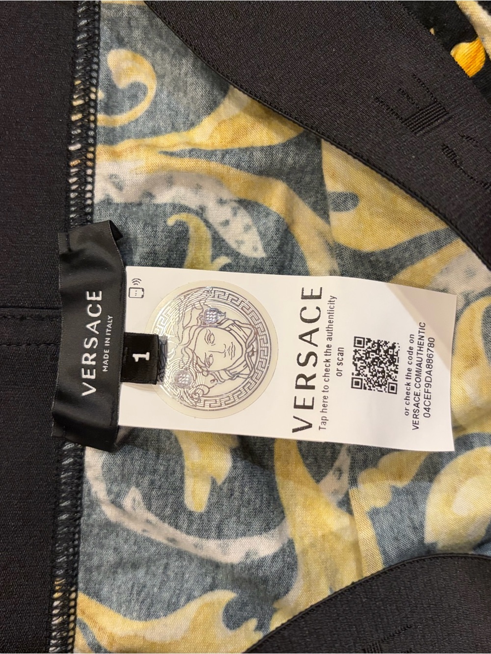 Versace Black Barocco Print Bottoms View 2